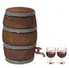 Wine Barrel with Glasses
