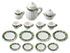 Green and White Table Set, 17 pc.