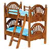 Dollhouse Miniature Spindle Bunkbed, Walnut