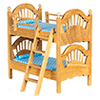 Dollhouse Miniature Spindle Bunkbed, Oak