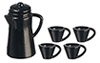 Black Coffee Set, 5 pc.