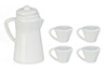 White Coffee Set, 5 pc.