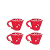 Red Spatter Cups, 4 pc.