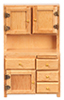 Dollhouse Miniature Kitchen Hutch, Oak