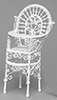 Dollhouse Miniature Child's High Chair, White