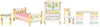 Dollhouse Miniature Single Bedroom Set, 5pc