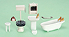 1/4" Scale Bathroom Set, 8 pc.