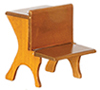 Dollhouse Miniature School Desk-Walnut