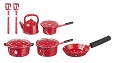 Metal Red.Spat.Kitchware, 10 pc.