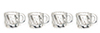 1/2" Scale Clear Victorian Cups, 4 pc.