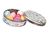 Round Tin Box with Macarons