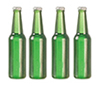 Beer Bottles Set, Green, 4 pc.