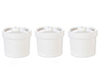 Canisters with Lids, 3 pc., White
