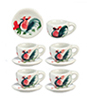 Ceramic Cups and Saucers, 10 Pieces