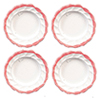 Metal Victorian Plates, Pink, 4 pc