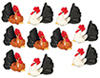 Miniature Roosters, 10 pc.