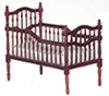Dollhouse Miniature Victorian Crib, Mahogany