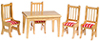 Kitchen Table and Chairs, 5 Pc., Oak