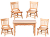 Oak Kitchen Table and Chairs Set, 5 pc.
