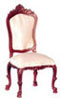 Dollhouse Miniature Side chair, Salmon, Mahogany