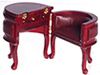 Dollhouse Miniature Chadwick Desk, Red, Mahogany