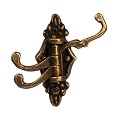 Triple Coat Hook, Antique Brass