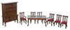 Dining Room Set, 8 pc., Red, Walnut