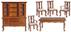 Dollhouse Miniature Dining Room Set, 6 pc, Mahogany