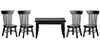 Table/Chair Set, Black, 5 Pieces