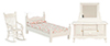 Dollhouse Miniature White Bed Set, 3Pc