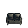 Leather Loveseat, Black