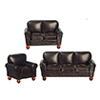 Leather Sofa Set, Brown, 3 Pieces
