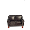 Leather Loveseat, Brown