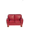 Leather Loveseat, Burgundy