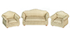 Beige Sofa Set, 3 Pieces