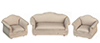  Grey Living Room Set, 3 Pieces