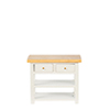 Small Kitchen Table with Drawers, White, Oak
