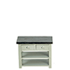 Small Kitchen Table with Drawers, Gray, Black