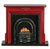 Fireplace with Insert, Mahogany