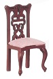 Side Chair, Salmon, Mahogany