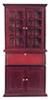 Dollhouse Miniature Bookshelf Desk, Mahogany