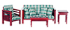 Dollhouse Miniature Family Room Set, 4 pc, Mahogany