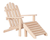 Dollhouse Miniature Adirondack Chair, Unfinished