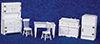 Dollhouse Miniature Kitchen Set White, 6Pc