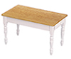 Dollhouse Miniature Kitchen Table, Oak and White