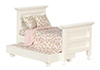 Dollhouse Miniature Trundle Bed, White