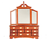 Dollhouse Miniature Victorian Dresser with Mirror, Walnut
