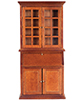 Dollhouse Miniature Bookshelf Desk, Walnut