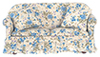 Dollhouse Miniature Blue Floral Sofa