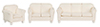 Dollhouse Miniature Cream Leather Living Room, 3Pc
